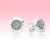 Autentiska 925 Sterling Silver Örhängen Sommar smycken för Pandora CZ Diamant Hallmark Stud Örhängen med original logotyp för kvinnor Present