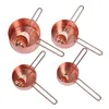 New Kitchen Gadgets Rose Gold Stainless Steel Measuring Cups and Spoons Set of 8 Engraved Measu T200507