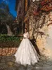 2023 Ivory Wedding Dresses A Line Long Sleeves Lace Applique Illusion Scoop Sheer Neck Custom Made Wedding Gown vestido de novia