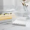 ハンドル付きの透明なケーキロールパッケージボックス環境に優しいプラスチックチーズケーキボックスベーキングスイスロールボックスZZA18644140473