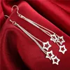 Plated sterling silver Tai Chi Three Sky Star Earrings DASE161 size Length:8.5CM;Brand new women's 925 silver plate Charm jewelry earrings