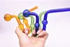 Yellow Blue green U style snake oil burner pipe thick colorful pyrex glass water pipe cheap hand smoking pipes curve oil burner bongs