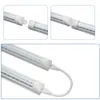 V-formad 2ft 4ft 6ft 8ft Cooler Door Led Tubes T8 Integrated LEDs Tube 120W D-Shaped Triple Row Led Lights armatur Lager I USA för butik garage lagerverkstad