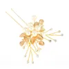 The new fashion pearl bride headdress hand-woven leaves diamond wedding photography plate hair comb hair comb Jewelry Gift