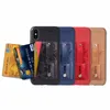 Kortinnehavare Fodral för iPhone XS Wallet PU Läder Kickstandlock TPU Shocktäker Shell med kreditkort SLOT CASE FORIPHONE XSMAX XR 8