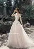 2019 Romantik A-Line Gelinlik Vintage Tatlım Boyun Kolsuz Dantel Gelin Kıyafeti Artı Boyutu Custom Made