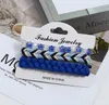 2020 Hot venda de homens pulseira DIY múltipla real de cera corda de cristal azul Braid Beading combinação terno Pulseira 3styles / 1set