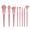 8 pièces pinceaux de maquillage ensemble pour ombre à paupières poudre libre fond de teint cosmétiques doux crin de cheval manche en bois brosse maquillage accessoires livraison directe