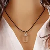 Collier pendentif hexagonal colliers bijoux collier en pierre naturelle Rose Quartz cristaux de guérison colliers fête faveur WX914085096473