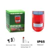Luci da giardino solari 110db Suono di avvertimento 6led Luce rossa IP65 Sensore di movimento impermeabile Attenzione Lampada di allarme per magazzino Luogo segreto Muro