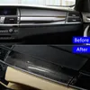 Car Styling Carbon Fiber Trim för BMW X5 X6 E70 E71 2008-2014 LHD Co-Pilot Center Console panel dekoration klistermärke