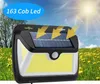 163 Cob LED Solar Light Dostępne w ekstremalnej pogodzie Pir Motion Lampa IP65 Wodoodporny szeroki kąt ogrodowy światło ogrodowe