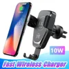 10W rapide QI chargeur sans fil évent gravité voiture chargeur support de téléphone Compatible pour Iphone X Xs Max pour Samsung s10 lite S9 plus