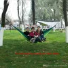 44 kleuren 106 * 55 inch outdoor parachute hangmat opvouwbare camping swing opknoping bed nylon doek hangmatten met touwen carabiners BC BH1338