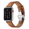 100% cinturino in pelle genuina per Apple Watch Band 38/40/41mm 42/44/45mm IWatch Series 7 6 5 4 3 2 1 con cinturini di ricambio con fibbia in acciaio inossidabile premium 316L