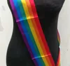 Gay Pride tęczowa satynowa szarfa puste satynowe etykiety szarfy tęczowa impreza tematyczna wydarzenie świąteczne dobrodziejstw akcesoria 150X9cm