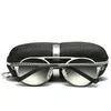 Varumärkesdesign solglasögon män polariserade vintage rund ram solglasögon aluminiumlegeringsglasögon som kör speglar cx201331260