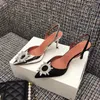 Hot Sale-ellished Satin Slingback Pumps Muaddi Crystal Elasticated Slingback Strap Shoes high 7cm 9cm