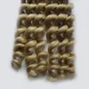 100 г блондинка кожи уток ленты на Реми волос 100% человеческих волос Реми ленты в человеческих волос расширения свободные волны