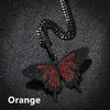 Hotsale haute qualité glacé Animal grand papillon pendentif collier or argent plaqué hommes Hip Hop Bling bijoux cadeau en gros