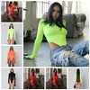 Spot Jumpsuits Fashion Spring and Summer Solid Color High Collar Casual Long-Sleeved Slim Jumpsuit Support Mixed Batch