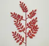 20PCS 45cm Glitter Powder Leaf Branch Flower Arrangement för julparty Tree Venun Hängande dekoration