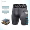 Fashion-VERTVIE 2019 New Men Sports Gym Compression Phone Pocket Wear Under Base Layer Short Pants Athletic Solid Tights Shorts Pants