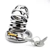 Dispositivo de castidad para hombres, jaula de Metal, jaulas para pene de acero inoxidable, cinturón masculino, anillo para pene, Juguetes sexuales, bloqueo de Bondage, productos BDSM para adultos