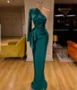 Abendkleid Youself aljasmi Larourjoisie Maxikleider One-Shoulder Langarm Etuikleid Die Taille drapiert Verzierung Trägerlos rückenfrei