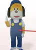 Il costume personalizzato della mascotte del cucciolo di cane recentemente giallo personalizzato aggiunge un logo spedizione gratuita