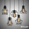 Retro Iron Pendant Lamp Vintage Cage Suspension Light Office Bar El Loft Balcony Yard Porch Industrial Hanging Chandelier2610