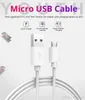 Cabos de telefone celular 1m de 3 pés de carregamento rápido Tipo C carregador USB-C de alta velocidade para Android Smartphone White