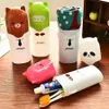 Cartoon Travel Toothbrush Organizer Tableware Fork Spoons Protect Container Portable Tooth Brush Storage Box Case Children Travel Washing Cu