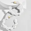 Nouvelle bohême acrylique résine fleur balancent boucle d'oreille à la mode géométrique grand cercle breloque boucles d'oreilles fille fête bijoux chaud Brincos