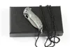 Alta calidad H017 Mini pequeño cuchillo plegable abatible 9Cr18Mov Damasco hoja de acero TC4 mango de titanio rodamiento de bolas cuchillos EDC
