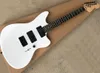 Factory Hot Sale White Electric Guitar with EMG Pickups,Scalloped Rosewood Fretboard,Black Hardware,Offering Customized Service