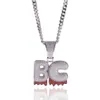 Hip Hop Jewelry Iced Out Custom Name White Drip Letters Chain Necklaces & Pendant with Rope Chain