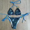 VIKINII Sexy Pailletten Badpak Bandage Gouden Bikini 2020 Metalen Ring Halter Badmode Vrouwen Zwemmers Badpakken8261767