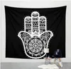 Tapisserie murale noire et blanche, tapisseries de mandala indien traditionnel coton imprimé bohème hippie grand mur art 79 x 59