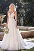 2020 Jasmine A Line Wedding Dresses Spaghetti Lace Sleeveless Bridal Gowns New Fashion Illusion Appliques Backless Wedding Dress