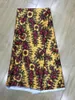 5 metri/pc Tessuto di seta chiffon più alla moda e bel materiale stampato in pizzo satinato africano liscio per il vestito LG5-1