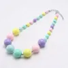 Girls Jewelry Kids Coloful Beads Necklace Candy Color Baby Chunky Necklace Multicolor Children Choker Gift For Party