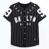 NEW Men/Women Mesh V-Neck Jersey Hip Hop Street T-Shirts Tee New T-shirts Men Striped Baseball Jersey Blick Punk Tee Shirts