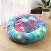 Lit rond en polaire chaud pour animaux de compagnie, coussin pour petits, moyens et grands chiens, chat, longue peluche, niche d'hiver pour chien, tapis pour chiot, chaise longue, canapé