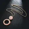 European and American fashion geometric small pendants Trendy net red exaggerated new necklace sweater chain Retro round ladies necklace