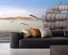 Пользовательские 3d обои европейского High Definition Smooth Sailing море Восход пейзаж Картина интерьера Украшение стола