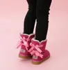 2021 Hot Kids Bailey 2 Bows Laarzen Leer Peuters Snowboots Effen Botas De Nieve Winter Meisjes Schoeisel Peuter meisjes Laarzen 63