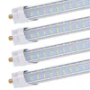 20PCS T8 T10 T12 Tube lumineux LED, 8ft, 120W, 6500K, 13000 Lumens, Base FA8 à une broche, Forme en V, Couvercle transparent, Dérivation du ballast, Alimentation à double extrémité