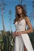 Asaf Dadush 2019 Robe De Mariée Bohême Plage Robes De Mariée Spaghetti Dentelle Dos Nu Split En Mousseline De Soie Boho Robe De Mari￩e Pays Robes De Mariée