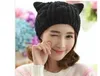 Nuovo cappello sudcoreano, berretto autunnale femminile, cappello di maglieria invernale invernale, gatto da giorno, berretto di lana per gatti con orecchie Consegna gratuita L542